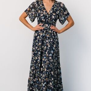 Baltic Born Katherine Maxi Dress | Dark Blue Floral Size LL